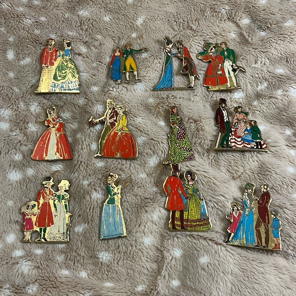 Merrimack Publishing Victorian Courtship Die Cut Christmas Ornaments vintage